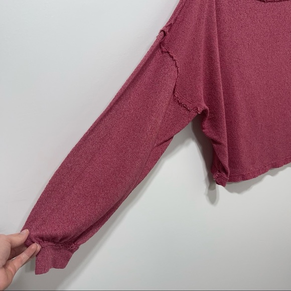 Free People We The Free Stay With Me Hacci Top Size Small in Raspberry Pink - Picture 10 of 13
